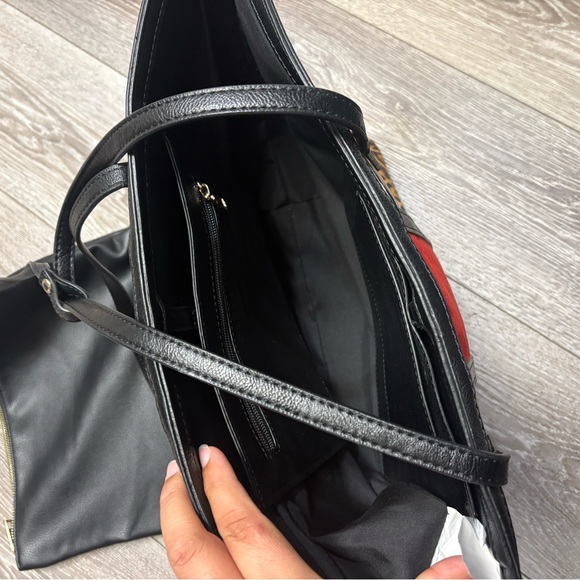 Chicos Leopard Print Tote Bag with Red Accent - Picture 11 of 13